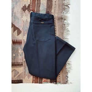 Vintage 70s Navy Wrangler Slacks- 34 x 33